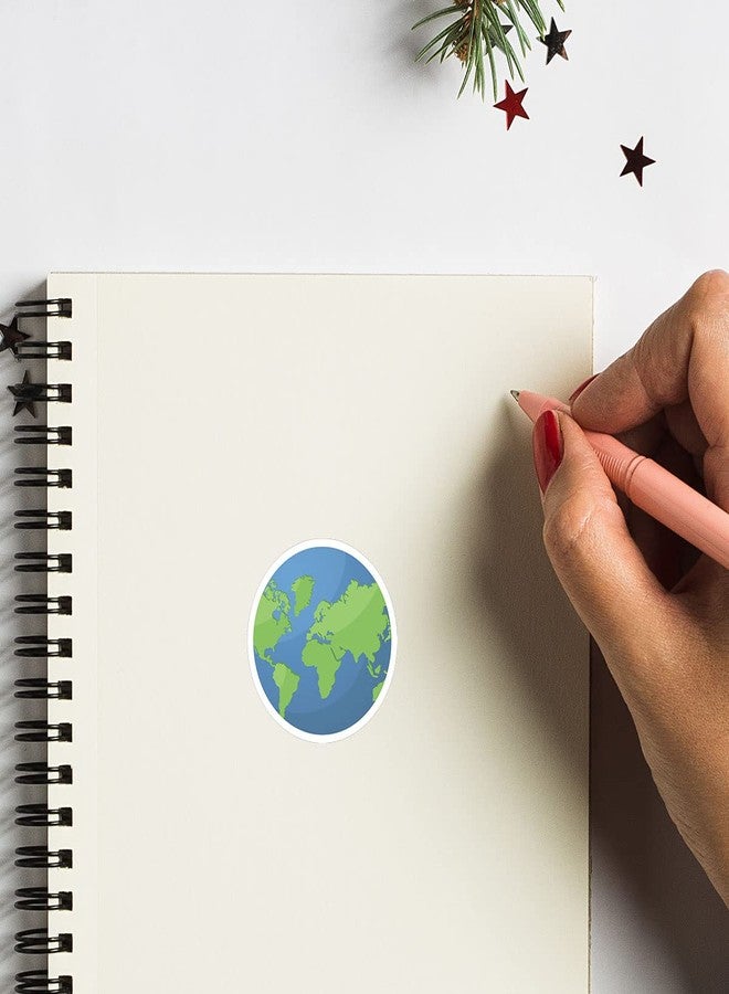 GUVSPTI Earth Stickers 1in for Scrapbooking, Arts, Craft, Kids DIY, Calendars Journals 80-Pack - Image 3